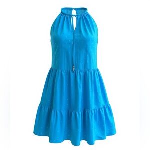🆕NWT Lilly Pulitzer Womans Litia Sundress Dress Size Small Turquoise Metallic